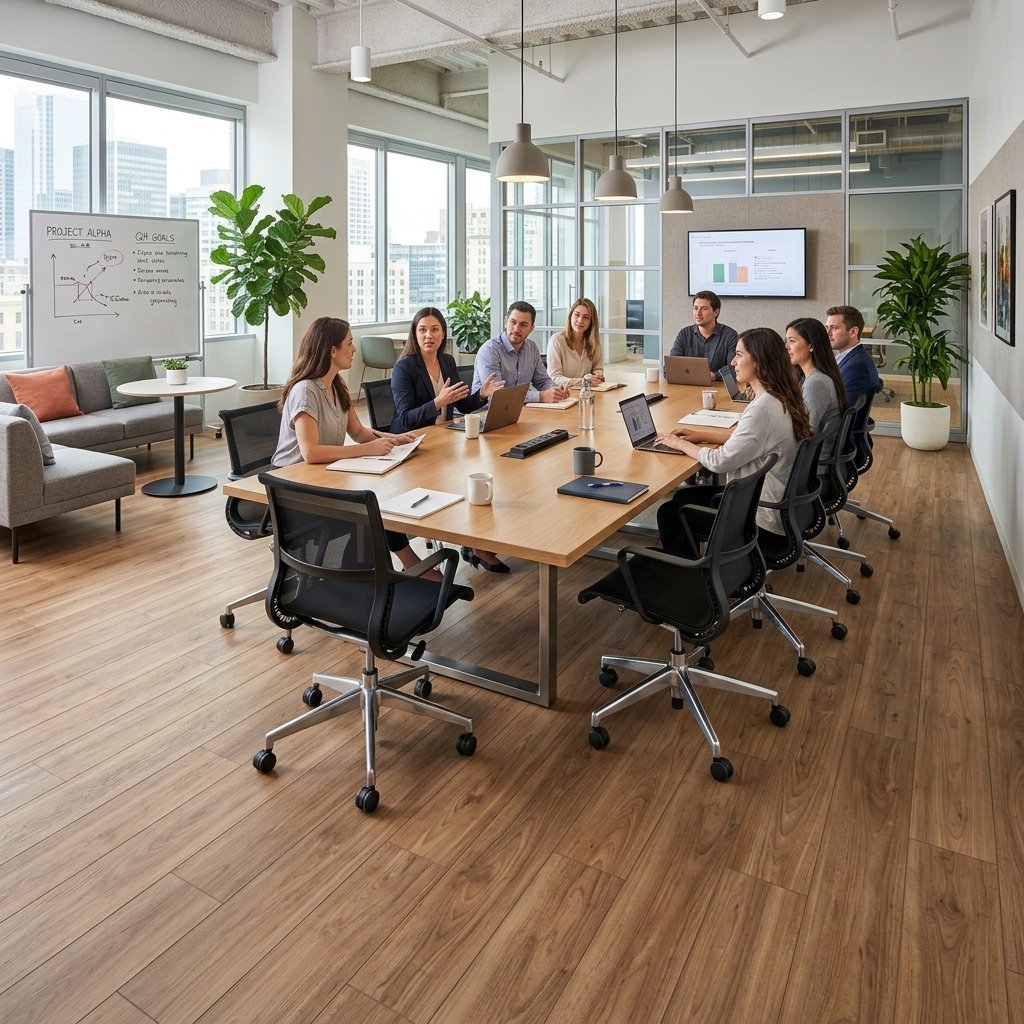 Commercial Laminate Flooring for office conference rooms in Chennai