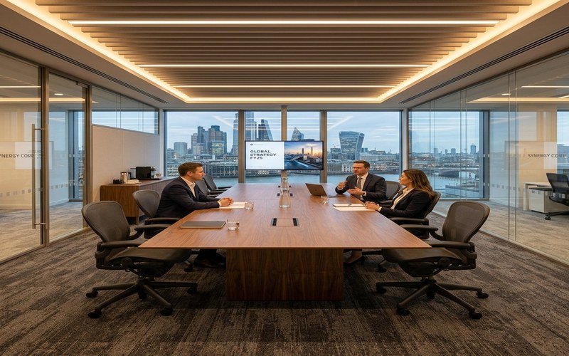 Textured vinyl office wallpaper for conference rooms in Chennai