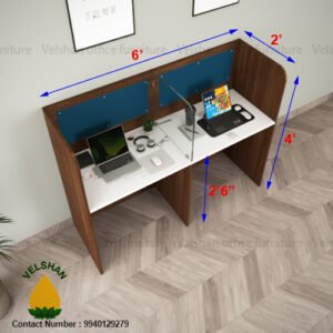 3 Feet 2 Seater Linear Wooden Modular Workstation