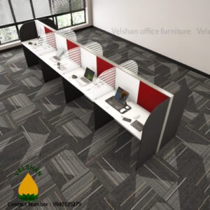 4 FEET 8 SEATER Powder Coated Aluminium Modular back to back Workstation